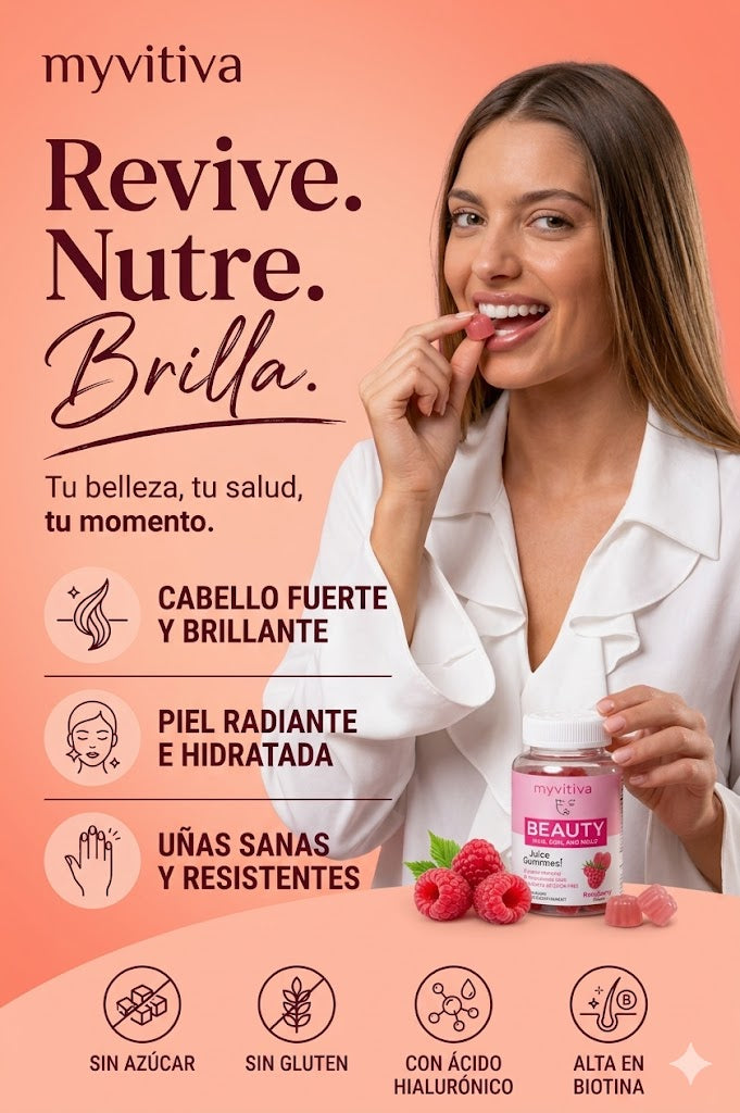 MyVitiva™ Gominolas de Belleza Cabello, Piel y Uñas